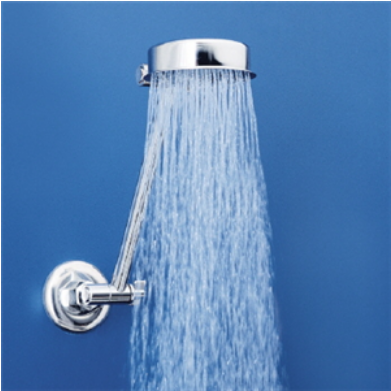 SHOWER HEAD & ARM - ADJUSTABLE HILO WATERSAVER -  CHROME