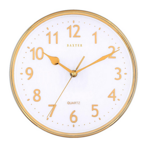 CLOCK - WALL CLOCK - 25CM GOLD 3D FOIL - BAXTER EMERY