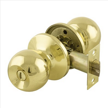 DOOR KNOB  SET - BRASS PLATED - PRIVACY -  ROMAK