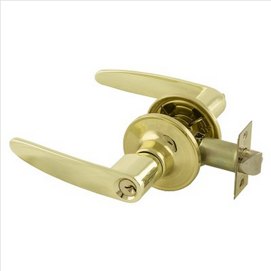 ENTRANCE SET - LEVER - KEYED -  POLISHED BRASS -  ROMAK