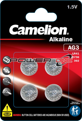 LR41/AG3 - LITHIUM BATTERIES  - 4 PACK - CAMELION