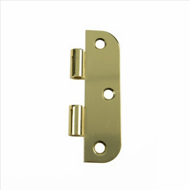 RADIUS BUTT HINGE - 89x57x1.6mm - BRASS PLATED - LOOSE PIN - 2 PACK