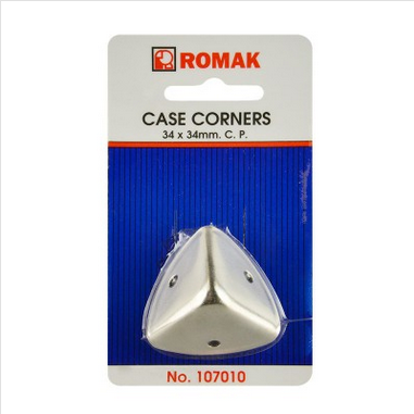 CASE CORNER - PYRAMID SHAPE - 34mmx34mm CHROME PLATED - 4 PACK
