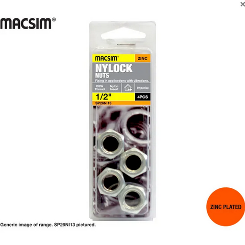 NUT - NYLOC - 3/8" - ZP - 10 PACK