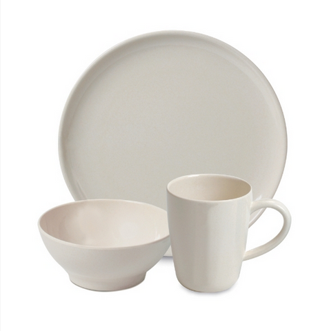 DINNER SET BAMBOO - 12 PIECE CREAM - CAMPFIRE