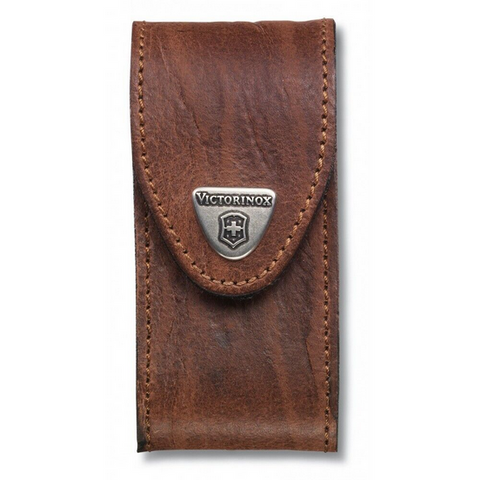 VICTORINOX KNIFE SHEATH - BROWN LEATHER BELT POUCH - 5-8 LAYER