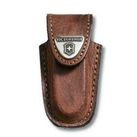 VICTORINOX KNIFE SHEATH - BROWN LEATHER BELT POUCH - FOR CLASSICS