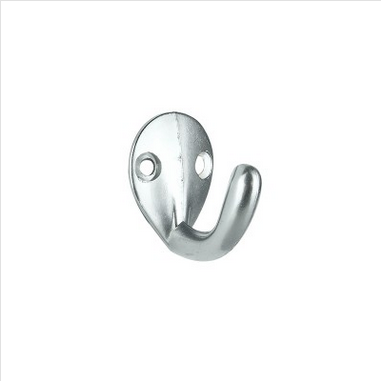 HOOK - WARDROBE HOOK - SINGLE - SATIN CHROME PLATED - 35mm - 2 PACK