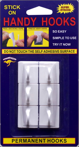 CUP HOOKS - 300gms - 6 PACK - PERMANENT - HANDY