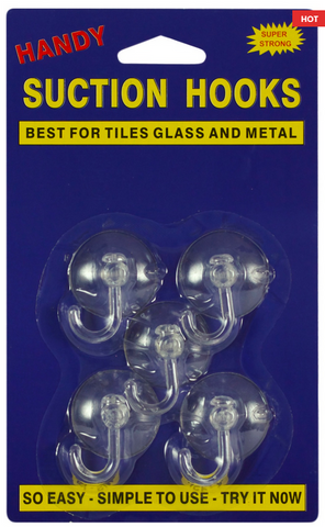 SUCTION HOOKS - SMALL - CARD OF 5 - 200gms - HANDY