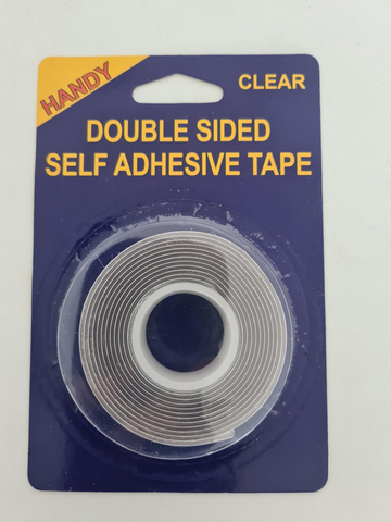 DOUBLE SIDED CLEAR  TAPE -  1 mm x 20mm x 1.5m - HANDY