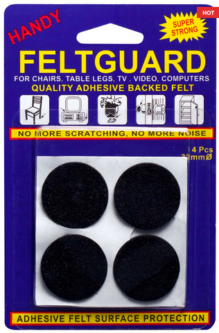 FELT PADS  - ROUND ADHESIVE - 32mm - FELTGUARD - 4 PACK
