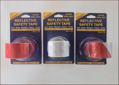 REFLECTIVE SAFETY  TAPE - RED  -  40mm x 3 METRE