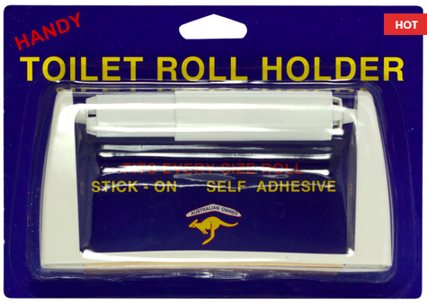 TOILET ROLL HOLDER - SELF ADHESIVE - WHITE - 85 x 165mm