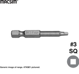 DRIVER BIT - SQUARE DRIVE - 3  x 75mm - 1 PACK - 1/4" HEXAGONAL SHANK