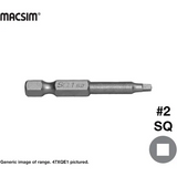 DRIVER BIT - SQUARE DRIVE - 2  x 100mm - 1 PACK - 1/4" HEXAGONAL SHANK