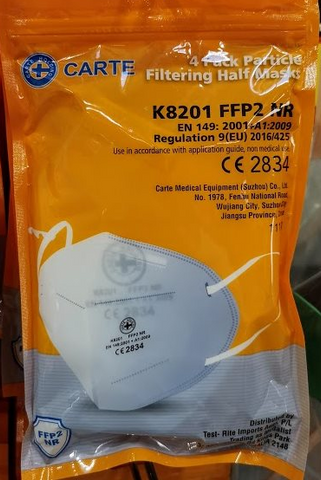 P2  - PARTICAL FILTERING DUST MASKS  - 4 PACK