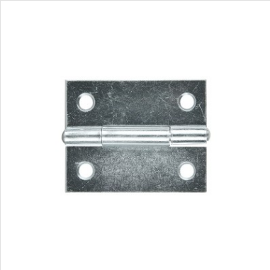 BUTT HINGE - 50x40x1.2mm - ZP - FIXED PIN - 2 PACK