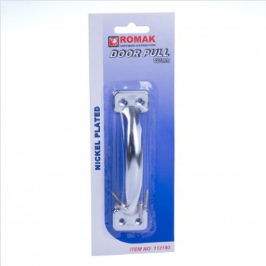 DOOR PULL / DRAWER HANDLE - 125MM - NP - ROMAK