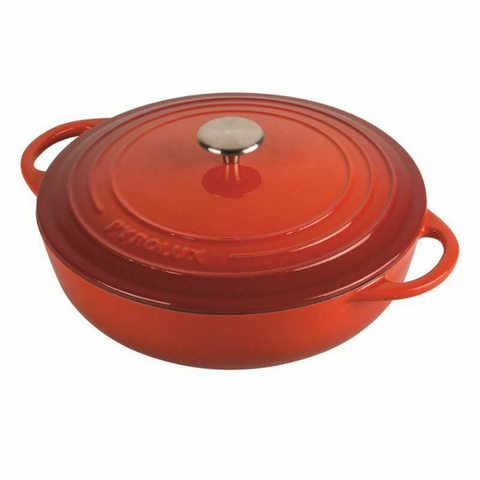 28cm/4litre  - PYROCHEF CHEF PAN - RED ENAMELLED - PYROLUX