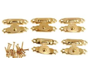 CATCH - JEWEL BOX CATCH  - BRASS PLATED - PACK OF 2 - ROMAK