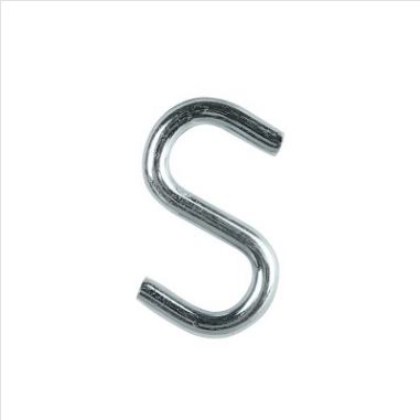 S HOOKS - 52x6mm -  ZINC PLATED - 4 PACK