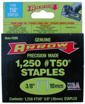 STAPLE 10mm -  T50/T55 Pk1250 ARROW