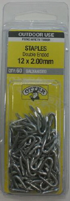 STAPLES - WIRE - GALVANISED - 12 x 2mm - 60 PACK