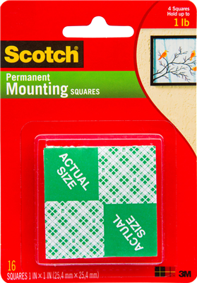 MOUNTING SQUARES -SCOTCH 3M - 4 PIECE