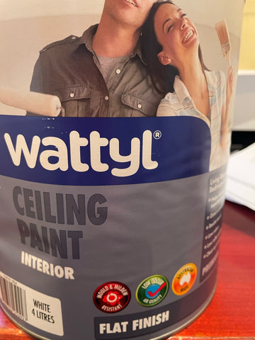 CEILING PAINT - FLAT  - WHITE PAINT  - 4 Litres - WATTYL