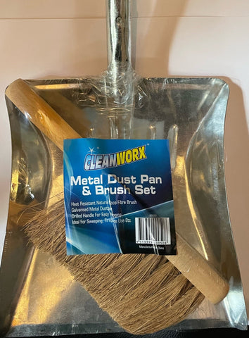 DUSTPAN AND BRUSH SET - METAL