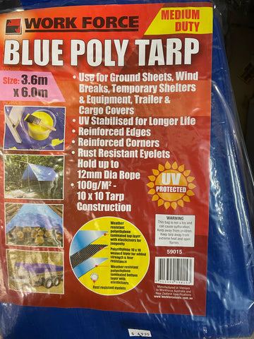 TARPAULIN - BLUE - 3.6 X 6.0