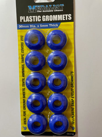 GROMMETS - PLASTIC  - 30mm x 5mm thick - 10 PIECE