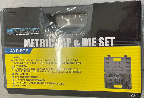 TAP & DIE SET - METRIC - 40 PIECE