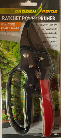 SECATEURS - RATCHET POWER PRUNERS - NON-STICK COATED BLADES