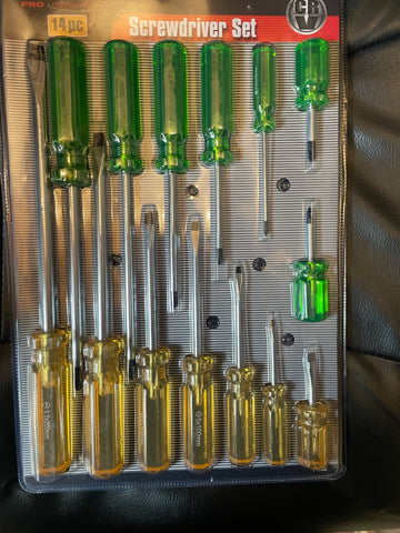 SCREWDRIVER SET - 14 PIECE - HEAVY DUTY CHROME VANADIUM - MEDALTECH PRO