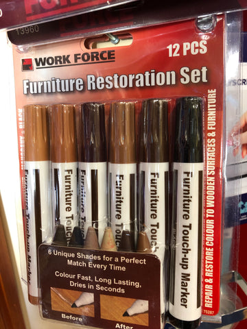 FURNITURE RESTORATION MARKER & FILLER SET - 12 PIECE