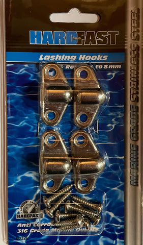 LASHING HOOKS - STAINLESS STEEL - 4 PACK