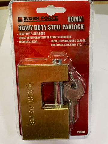 PADLOCK -  80MM - STEEL PLATED - HEAVY DUTY