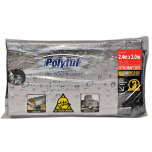 TARPAULIN SILVER/BLK EX/H DUTY 2.4X3M POLYTUF