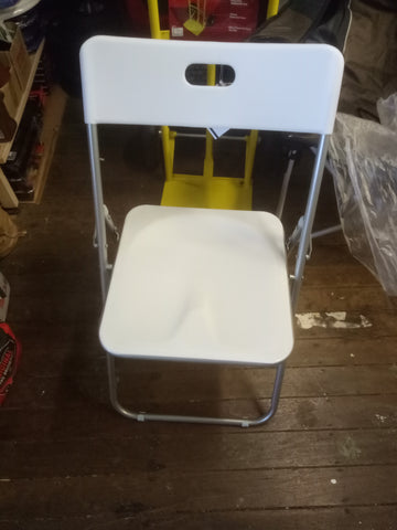 FOLDING CHAIR STEEL/PLASTIC WHITE
